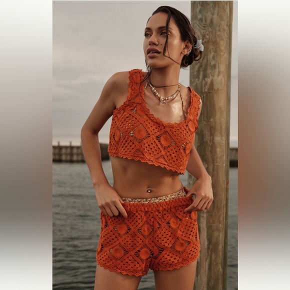 Anthropologie Other - By Anthropologie fauxchet shorts and top set